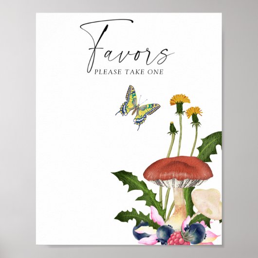 Wilde paddenstoelen baby shower Favors Poster (Voorkant)