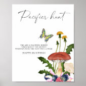 Wilde paddenstoelen baby shower fopspeen jacht spe poster (Voorkant)