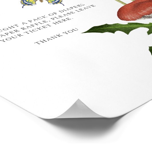 Wilde paddenstoelen baby shower Luier loterij Poster (Hoek)