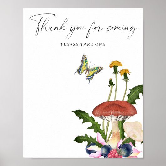 Wilde paddenstoelen Bedankt voor uw komst Poster (Voorkant)