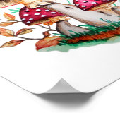 Wilde paddenstoelen Botanische Waterverf Schildere Poster (Hoek)