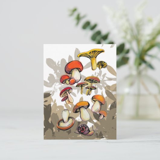 wilde paddenstoelen briefkaart (Staand voorkant)