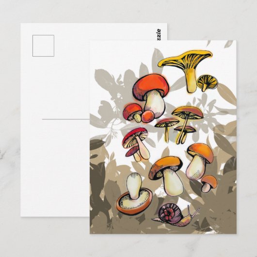 wilde paddenstoelen briefkaart (Voorkant / Achterkant)