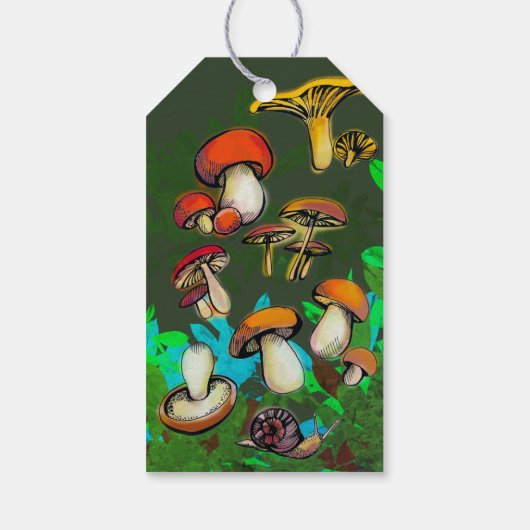 Wilde paddenstoelen cadeaulabel (Achterkant)