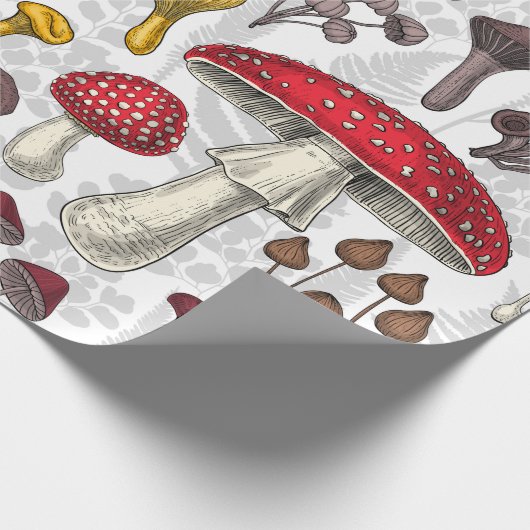 Wilde paddenstoelen cadeaupapier (Hoek)