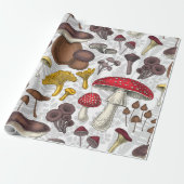 Wilde paddenstoelen cadeaupapier (Uitgerold)