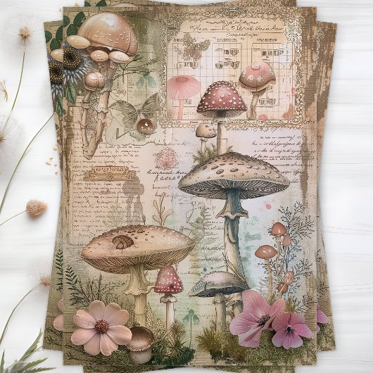 WILDE PADDENSTOELEN DECOUPAGE VLOEIPAPIER TISSUEPAPIER