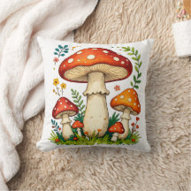 Wilde paddenstoelen en bloemen in gras bos natuur