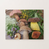 Wilde paddenstoelen en wilde bloemen Jigzaag Puzzl Legpuzzel (Horizontaal)