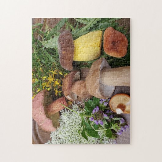Wilde paddenstoelen en wilde bloemen Jigzaag Puzzl Legpuzzel (Verticaal)