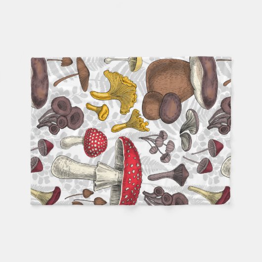 Wilde paddenstoelen fleece deken (Voorkant (Horizontaal))