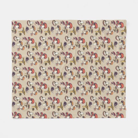 Wilde paddenstoelen fleece deken (Voorkant (Horizontaal))