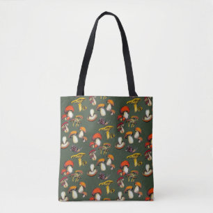wilde paddenstoelen grote canvas tas