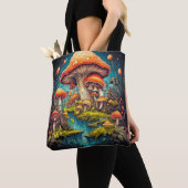 Wilde paddenstoelen in het bos tote bag (Dichtbij)