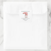 Wilde paddenstoelen Katoen, met de hand getrokken Vierkante Sticker (Tas)