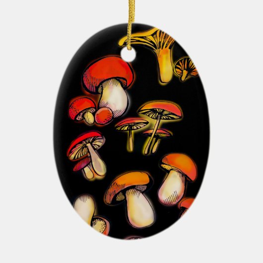 wilde paddenstoelen keramisch ornament (Voorkant)