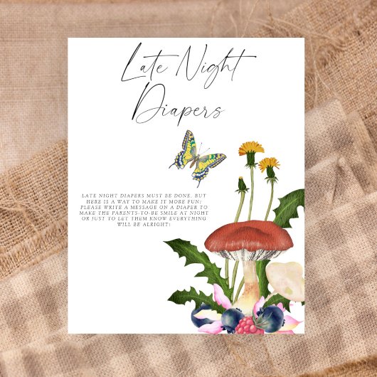 Wilde paddenstoelen Late nacht luiers spel Poster