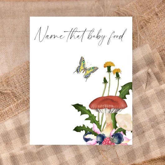 Wilde paddenstoelen Naam dat babyvoedsel spel Poster