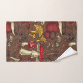 Wilde paddenstoelen op bruin bad handdoek (Handdoek)