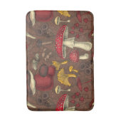 Wilde paddenstoelen op bruin badmat (Voorkant Verticaal)