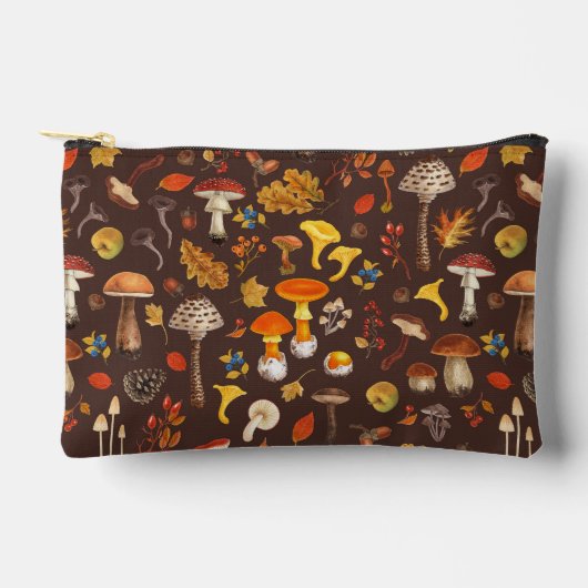 Wilde paddenstoelen op bruin etui (Voorkant)