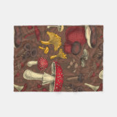 Wilde paddenstoelen op bruin fleece deken (Voorkant (Horizontaal))