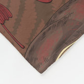 Wilde paddenstoelen op bruin fleece deken (Hoek)