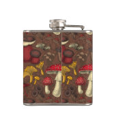 Wilde paddenstoelen op bruin heupfles (Achterkant)