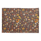 Wilde paddenstoelen op bruin kussensloop (Achterkant-Links)