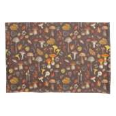 Wilde paddenstoelen op bruin kussensloop (Voorkant-Links)