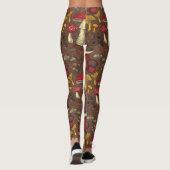 Wilde paddenstoelen op bruin leggings (Achterkant)