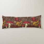 Wilde paddenstoelen op bruin lichaamskussen (Achterkant)