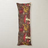 Wilde paddenstoelen op bruin lichaamskussen (Achterkant (Verticaal))