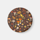 Wilde paddenstoelen op bruin magneet (Voorkant)