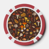 Wilde paddenstoelen op bruin poker chips (Achterkant)