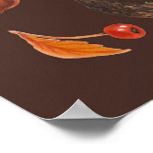 Wilde paddenstoelen op bruin poster (Hoek)