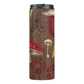 Wilde paddenstoelen op bruin thermosbeker (Achterkant)