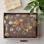 Wilde paddenstoelen op bruin tissuepapier (Geschenk)
