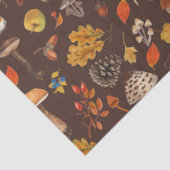 Wilde paddenstoelen op bruin tissuepapier (Detail)