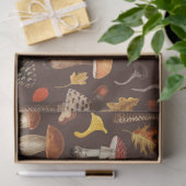 Wilde paddenstoelen op bruin tissuepapier (Geschenk)