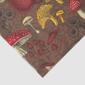 Wilde paddenstoelen op bruin tissuepapier (Detail)