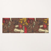 Wilde paddenstoelen op bruin yogamat (Voorkant (horizontaal))