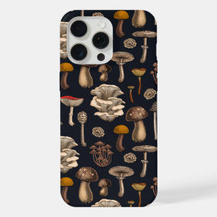 Wilde Paddenstoelen op grafietzwart iPhone 15 Pro Max Case