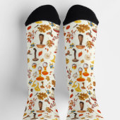 Wilde paddenstoelen op ivoorwit sokken (Top)