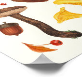 Wilde paddenstoelen op lichtgrijs poster (Hoek)