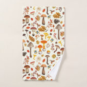 Wilde paddenstoelen op wit bad handdoek (Handdoek)