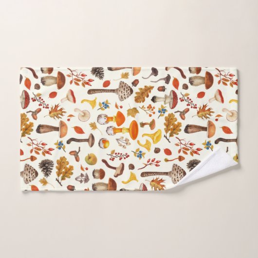 Wilde paddenstoelen op wit bad handdoek (Handdoek)