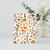 Wilde paddenstoelen op wit briefkaart (Staand voorkant)