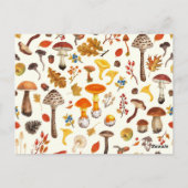 Wilde paddenstoelen op wit briefkaart (Achterkant)