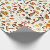 Wilde paddenstoelen op wit cadeaupapier (Hoek)